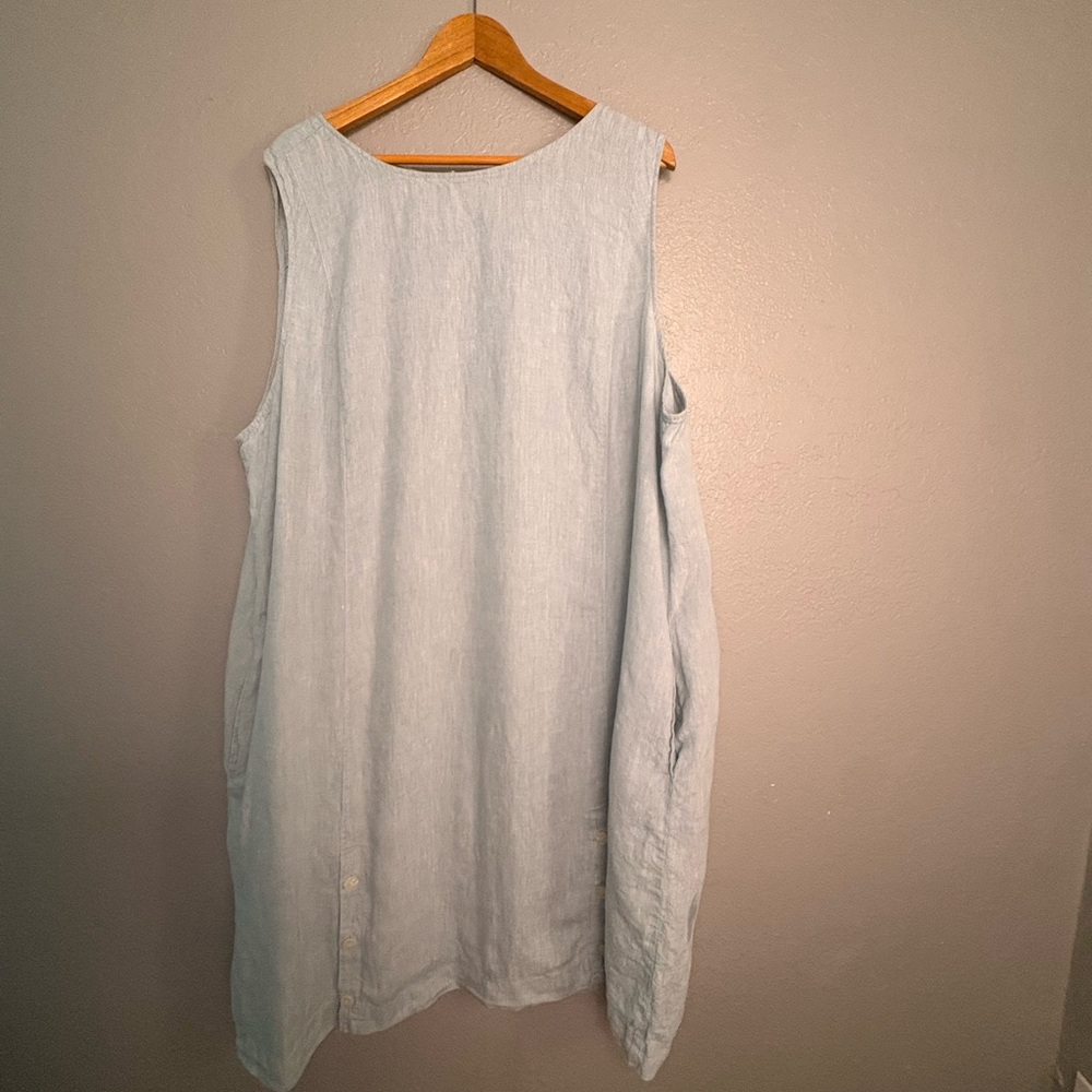J. Jill Pale Blue Linen Dress